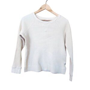 The North Face Womens White Waffle Knit Pullover Sweatshirt Small Lightweight Ca